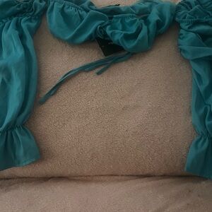 Teal Off-Shoulder Top